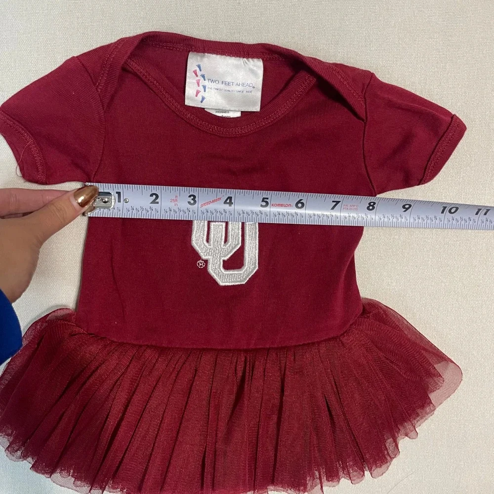 Two Feet Ahead‎ Oklahoma Sooners Baby Girl Tutu Bodysuit Crimson - Size Newborn